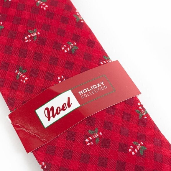 Christmas Noel Red Candy Cane Holiday Tie, NEW - Picture 2 of 4
